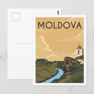 Berühmte Reiseort-Illustration Moldawien Postkarte