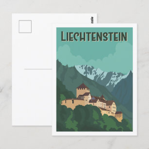 Berühmte Reiseziel-Illustration Liechtenstein Postkarte