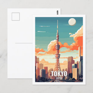 Berühmte Reiseziele in Tokio, Japan Postkarte