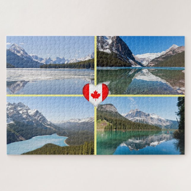 Berühmte Seen und Landschaften in Westkanada Puzzle (Horizontal)