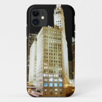 Berühmte Sehenswürdigkeit Chicagos nachts