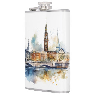 Berühmte Wahrzeichen Design Flachmann