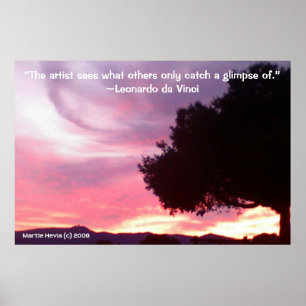 Berühmte Worte: Baum - da Vinci - Poster