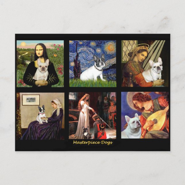 Berühmter Art French Bull Dog Composite Postkarte (Vorderseite)