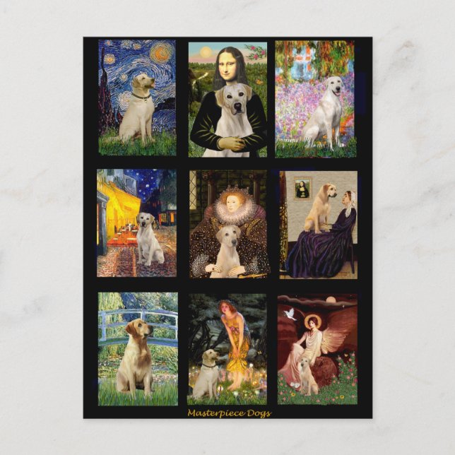 Berühmter Art Gelbe Labrador Composite Postkarte (Vorderseite)