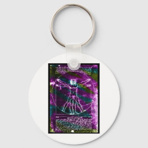 Berühmter DaVinci Mann beim Kreis-Zeichnen, Schlüsselanhänger