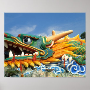 Berühmter Drache auf Haw Par Villa in Singapur Asi Poster
