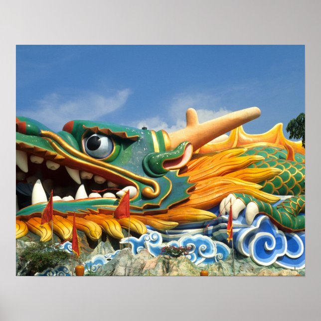 Berühmter Drache auf Haw Par Villa in Singapur Asi Poster (Vorne)