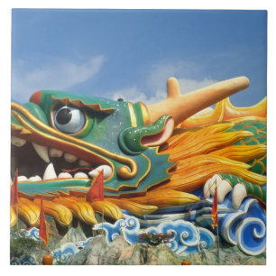 Berühmter Drache im Haw Par Villa in Singapur Asie Fliese