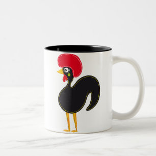 Berühmter Hahn von Barcelos 01 Zweifarbige Tasse