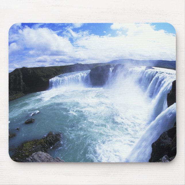 Berühmter Jodafoss-Fall in Nord- und Mittelisland Mousepad (Vorne)