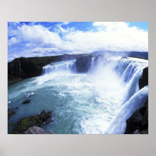 Berühmter Jodafoss-Wasserfall in Nord-Zentralislan Poster