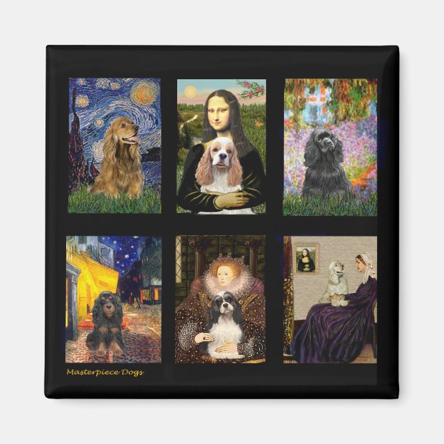 Berühmter Kunst-Cocker-Spaniel-Verbund Magnet (Vorne)