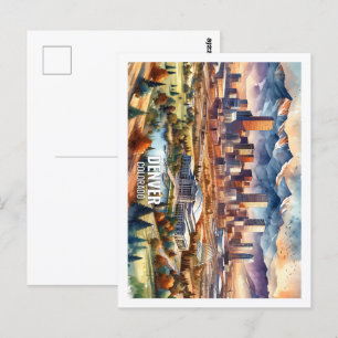 Berühmter Ort Denver Colorado USA Aquarell Postkarte