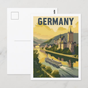 Berühmter Reiseort Deutschland Schloss Vintage Postkarte