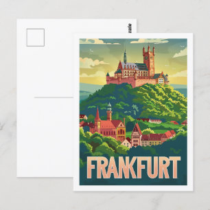 Berühmter Reiseort Frankfurt Deutschland Vintage Postkarte