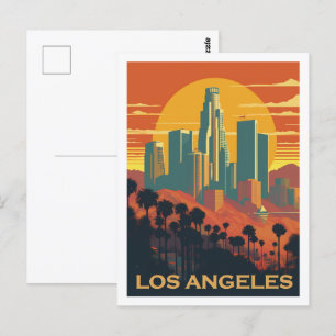 Berühmter Reiseort Los Angeles Kalifornien im Vint Postkarte