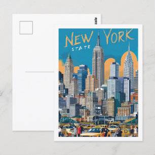 Berühmter Reiseort New York USA Postkarte