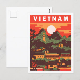 Berühmter vietnamesischer Reiseort Postkarte