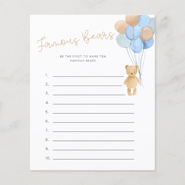 Berühmtes Bars Game Blue Tan Balloons (Vorderseite)