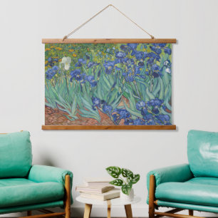 Berühmtes blaues Schwertlilien-Blumenölgemälde von Wandteppich Mit Holzrahmen