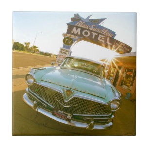 Berühmtes Blue Swallow Motel an der Route 66 Fliese