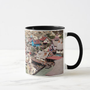 Berühmtes Dorf Popeye mit bunten Häusern, Malta Tasse