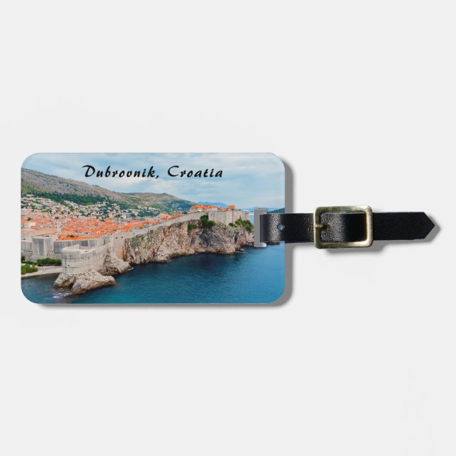 Berühmtes Dubrovnik Altstadt Dächer & Mauern - Kro Gepäckanhänger (Vorderseite horizontal)