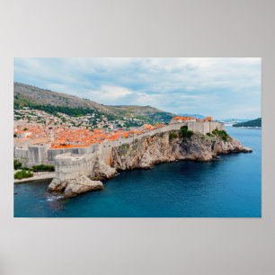 Berühmtes Dubrovnik Altstadt Dächer & Mauern - Kro Poster