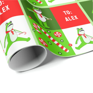 Berühmtes Frosch-Weihnachtsgeschenk Geschenkpapier