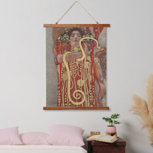 Berühmtes Gemälde Hygieia von Gustav Klimt. Wandteppich Mit Holzrahmen
