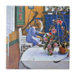 Berühmtes Gemälde, Inneres mit Kaktus Fliese