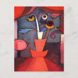 Berühmtes Gemälde von Paul Klee, Herbstblume,  Feiertagspostkarte