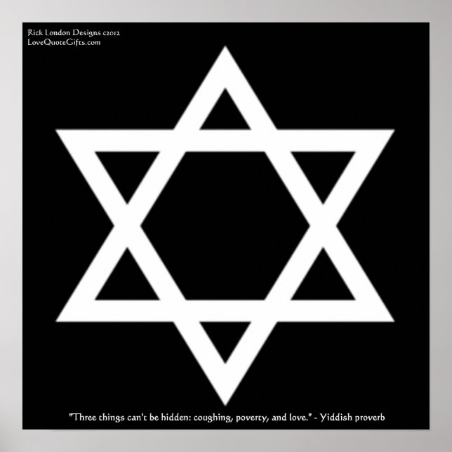 Berühmtes Jiddish-Zitat zum Liebe-Poster von Rick Poster (Vorne)