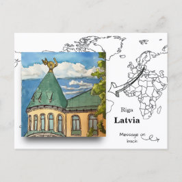 Berühmtes Katzenhaus, Riga Lettland Postkarte