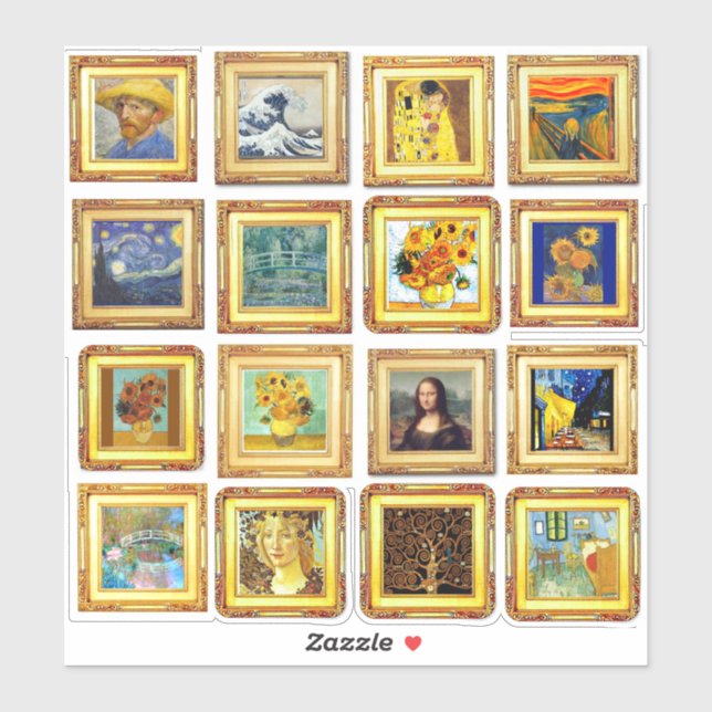 Berühmtes Kunstwerk Aufkleber (Blatt)