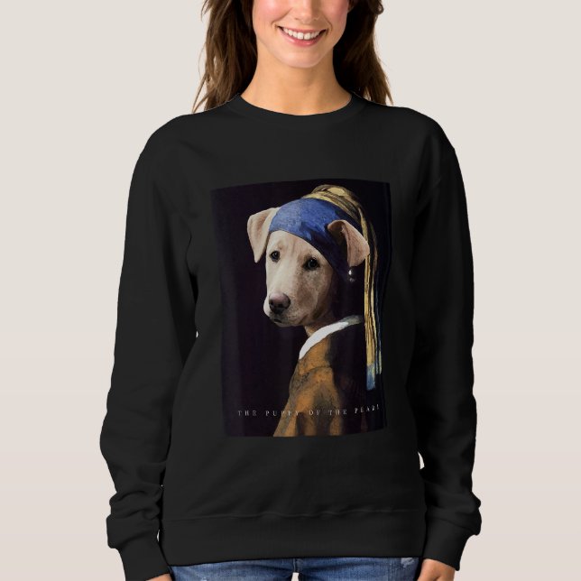Berühmtes Malmädchen mit Perlenohrring und C Sweatshirt (Vorderseite)
