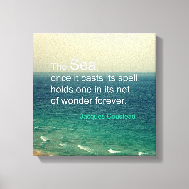 BERÜHMTES MEERQUOTE JACQUES COUSTEAU FOTO ART LEINWANDDRUCK (Vorderseite)