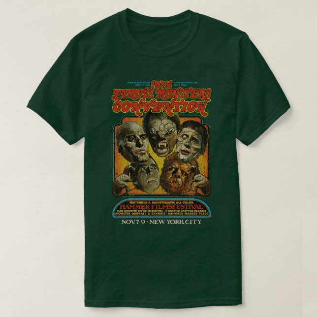 Berühmtes Monsterübereinkommen von 1975 T-Shirt (Design vorne)