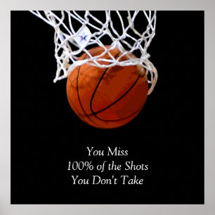 Berühmtes Motivierend Zitat Basketball Poster
