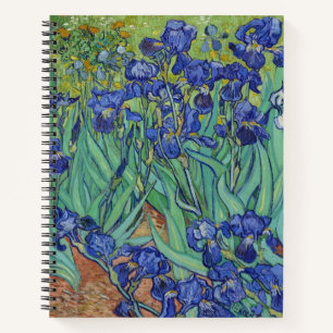 Berühmtes Ölbild Blaue Schwertlilien von Van Gogh Notizbuch