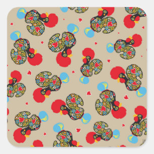 Berühmtes Rhoster von Barcelos Nr. 06 Muster Quadratischer Aufkleber