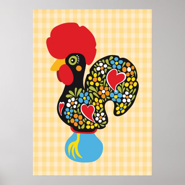 Berühmtes Rooster von Barcelos Nr. 06 Poster (Vorne)