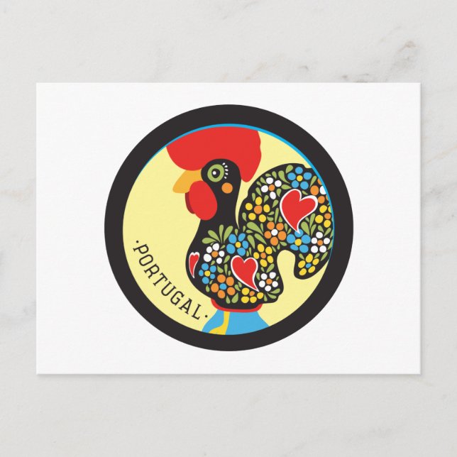 Berühmtes Rooster von Barcelos Nr. 06 Postkarte (Vorderseite)