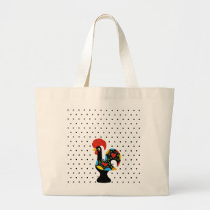 Berühmtes Rooster von Barcelos Nr. 09 - Polka Dot Jumbo Stoffbeutel