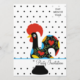Berühmtes Rooster von Barcelos Nr. 09 - Polka Dots Einladung