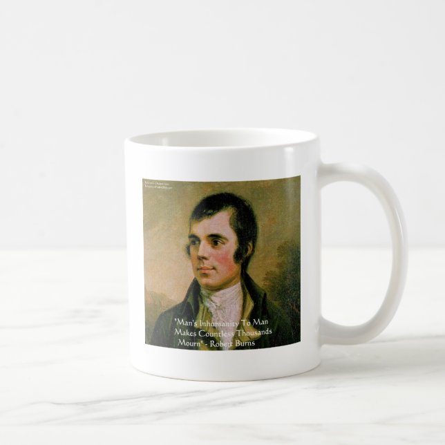 Berühmtes Zitat von Robert Burns Kaffeetasse (Rechts)