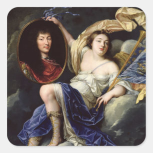 Berühmtheit als Portrait von Louis XIV Quadratischer Aufkleber