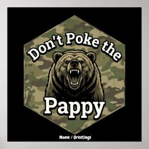 Berühre nicht den Papa Lustiger Robuster Grizzlybä Poster