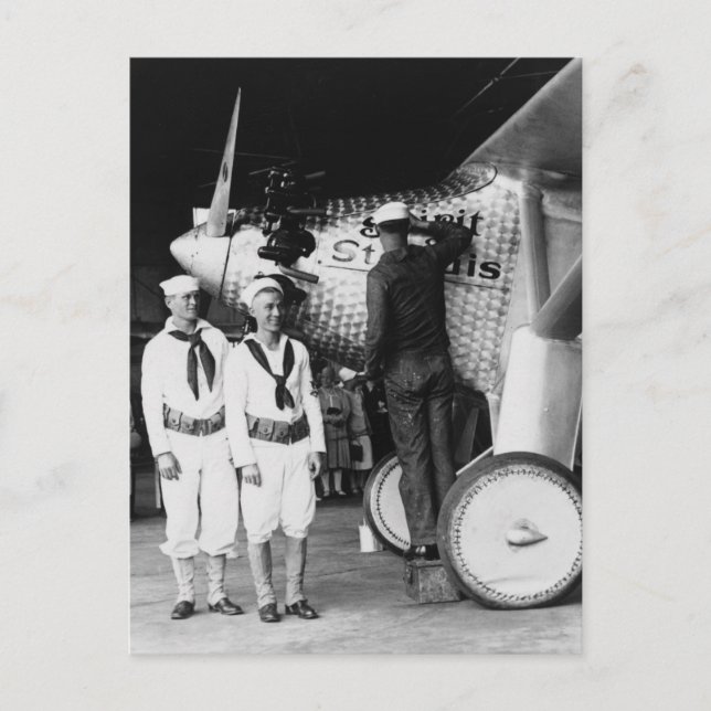 Berühren des Geistes von St. Louis: 1927 Postkarte (Vorderseite)